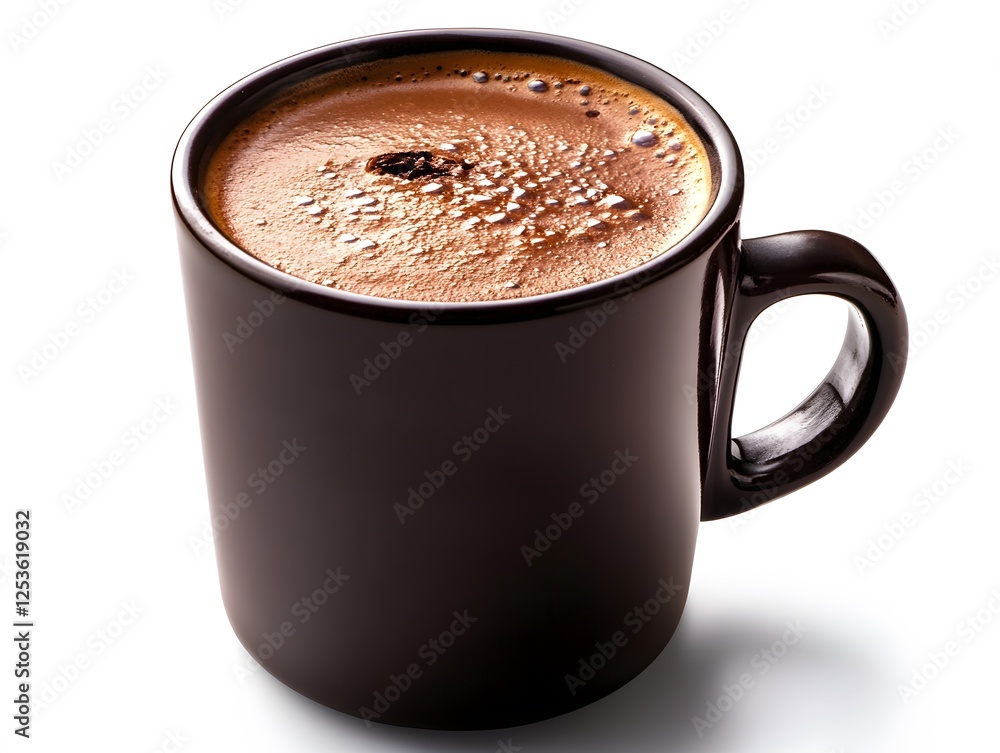 Obraz premium Dark Brown Mug of Aromatic Coffee Close Up