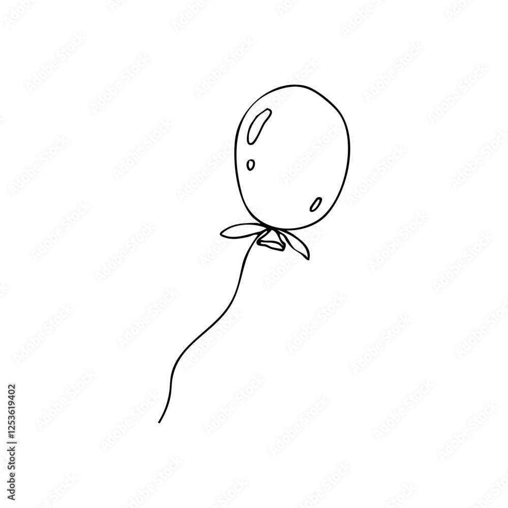 flying party balloon ornament hand drawn flying party balloon ornament hand drawn