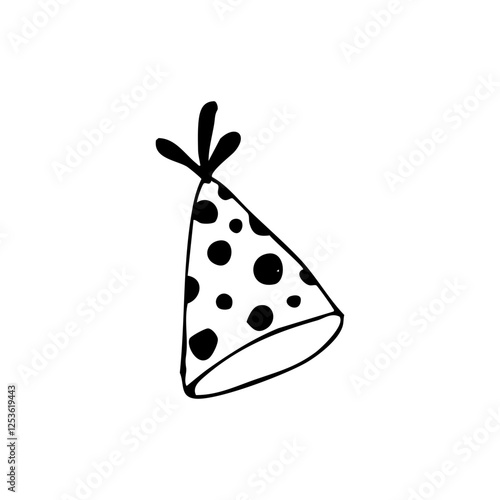 hat party ornament line art