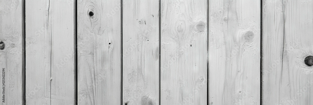 Fototapeta premium Distressed wooden planks featuring whitewash paint for elegant backgrounds