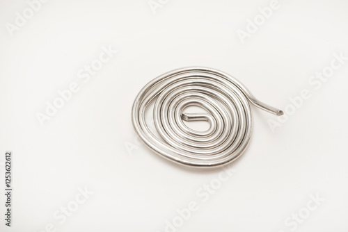 A skein of solder for soldering electronics. Tin-lead solder.