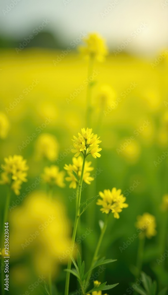 Soft focus on a sea of yellow rapeseed blooms, landscape, nature, flowers Soft focus on a sea of yellow rapeseed blooms, landscape, nature, flowers