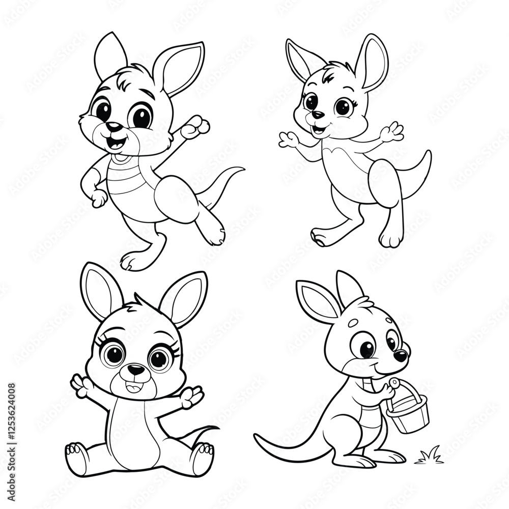 Fototapeta premium Kangaroo line art