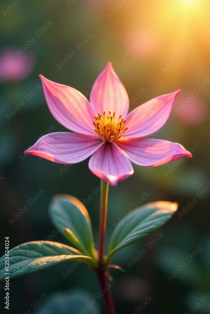 Delicate star anise flowers unfurl like a tender sunrise, dawn, pastel, flower Delicate star anise flowers unfurl like a tender sunrise, dawn, pastel, flower