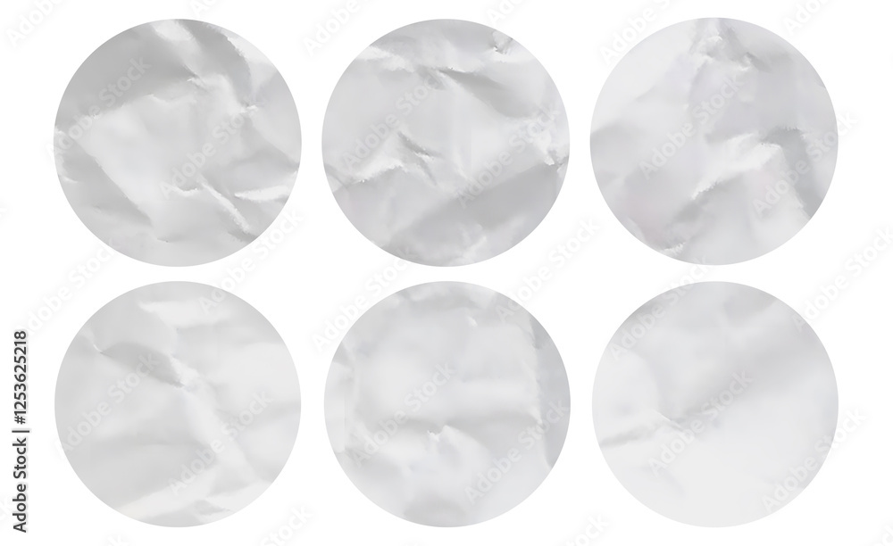 Naklejka premium Blank Crumpled Paper Sticker Round Shape Texture For PSD Mockup Template 