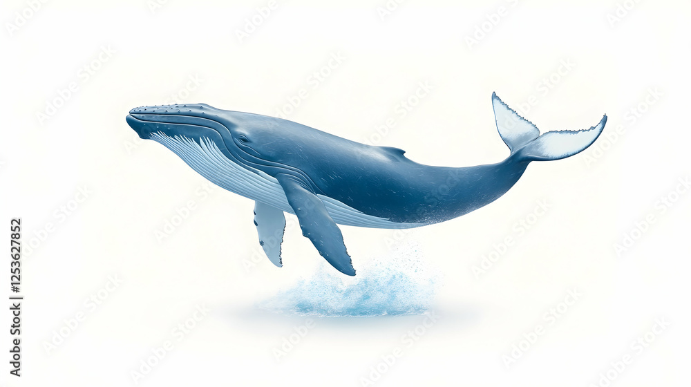 Obraz premium Whale jumping from ocean water. Perfect for conservation, environmental, or marine themed campaigns and educational content