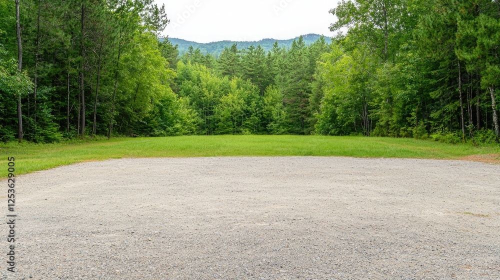 custom made wallpaper toronto digitalEmpty gravel parking lot, forest background. Possible stock use