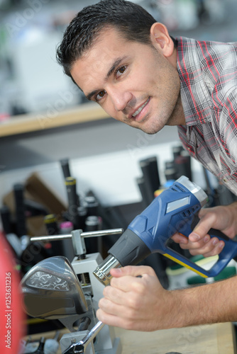 portrait of worker smiling at the camera photo