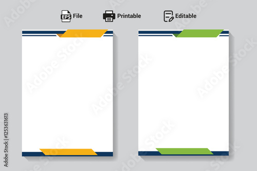 Clean corporate letterhead template design, Modern letterheads design template, Professional company letterheads layout for business and project.