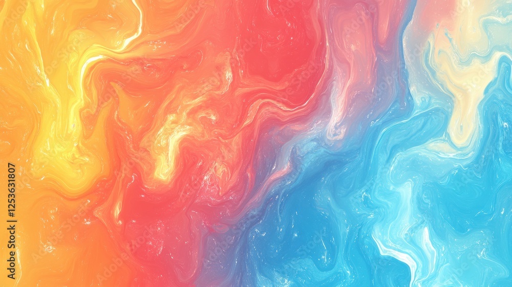 Fototapeta premium Vibrant Abstract Fluid Gradient Background with Swirling Colors in Shades of Blue and Orange