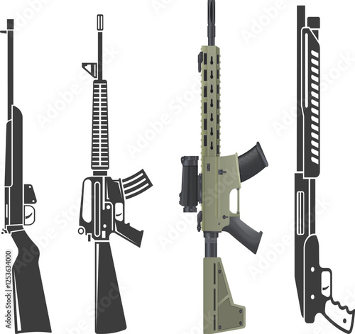 Sniper Rifle with Scope Vector
