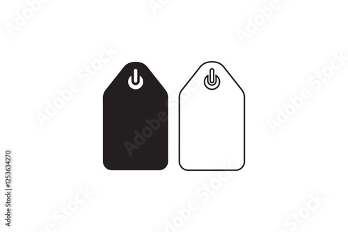 pricing tag icon vector silhouette isolated in white background