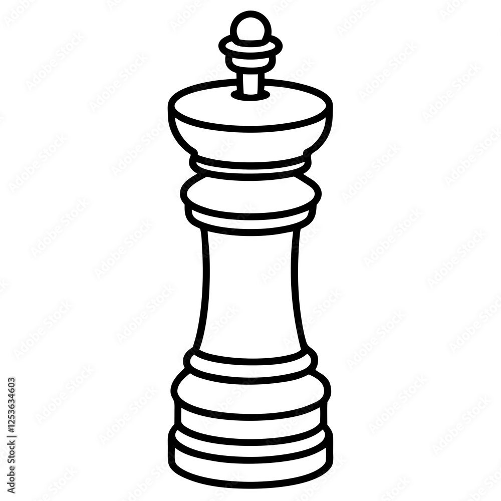 Sleek Pepper Mill Outline Vector Design Sleek Pepper Mill Outline Vector Design