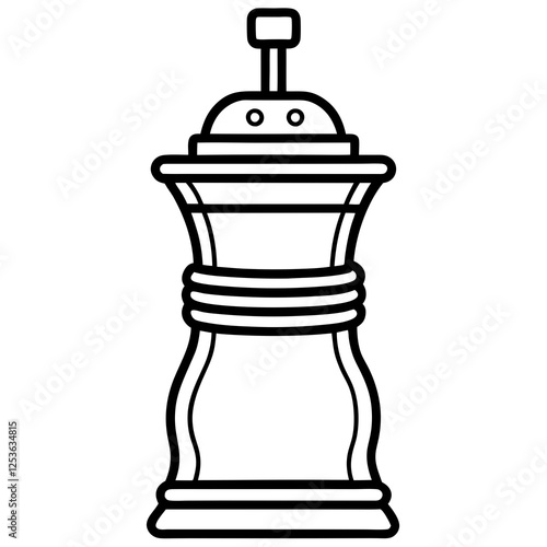 Sleek Pepper Mill Outline Vector Design