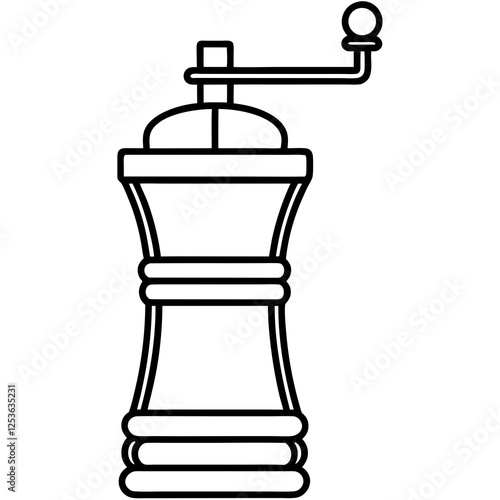 Sleek Pepper Mill Outline Vector Design