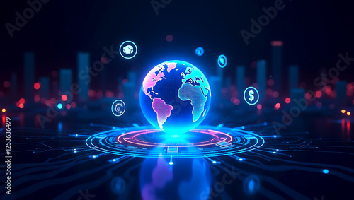 digital illustration featuring a business professional