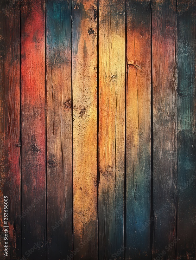 Obraz premium Colorful wooden texture with warm hues and rich tones