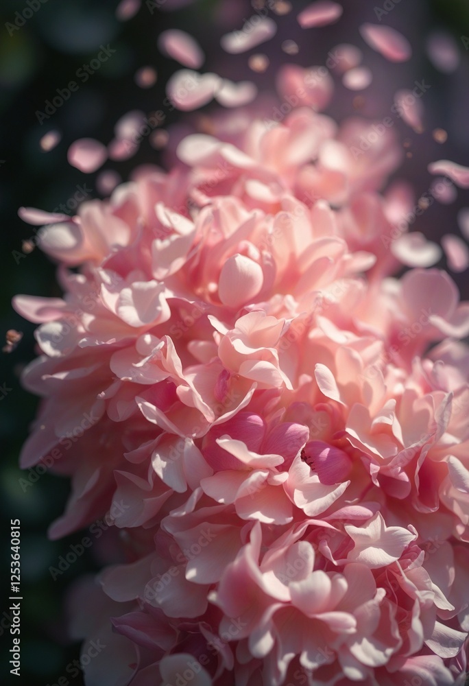 Fototapeta premium A Lush and Dreamy Display of Colorful Petals in Soft Natural Light