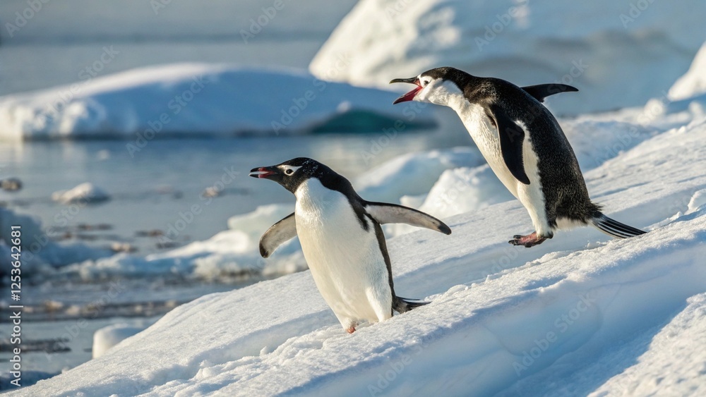 Fototapeta premium penguin on ice