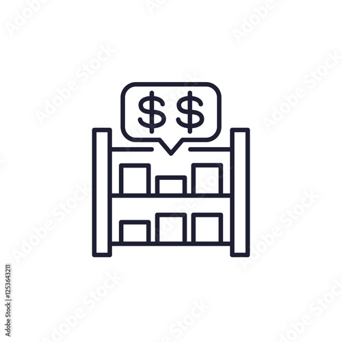 inventory cost line icon on white