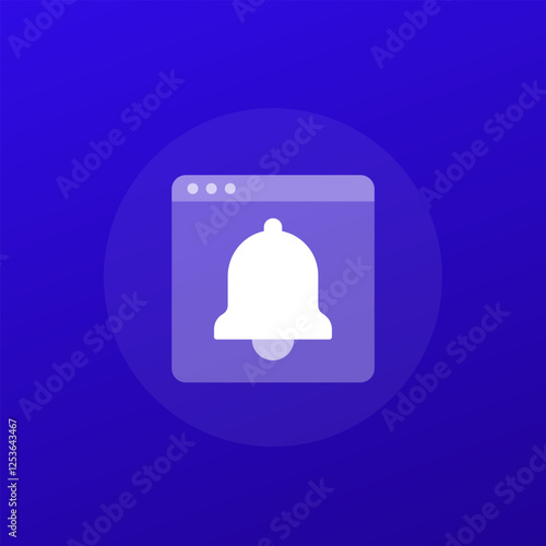 notification icon with a bell, transparent design