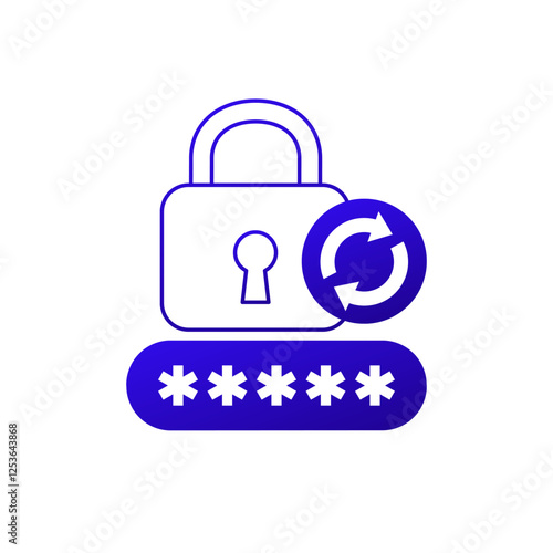 password reset vector icon, change a password design