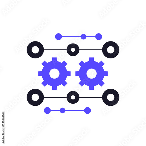 streamline process or parallel production icon on white