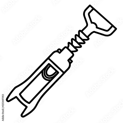 Wine Opener Icon in Vector Line Style