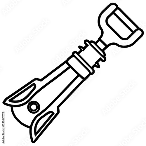 Wine Opener Icon in Vector Line Style