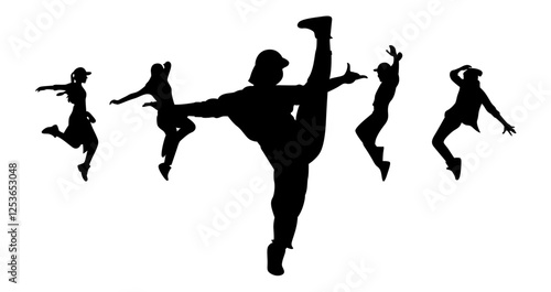 Boy and girl performing dance vector.