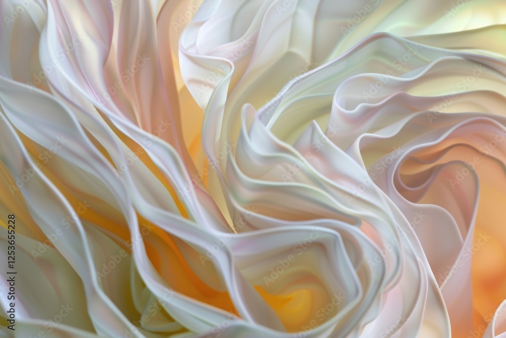 Obraz premium colorful pearl color rainbow rose and organic shape flow fabric