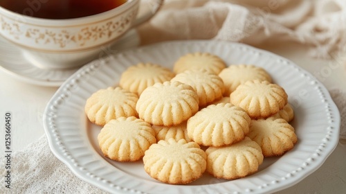 Wallpaper Mural Shortbread cookies and tea on a table Torontodigital.ca