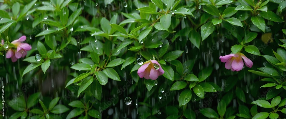 Gentle Spring Rain Nurturing Vibrant Greenery Gentle Spring Rain Nurturing Vibrant Greenery
