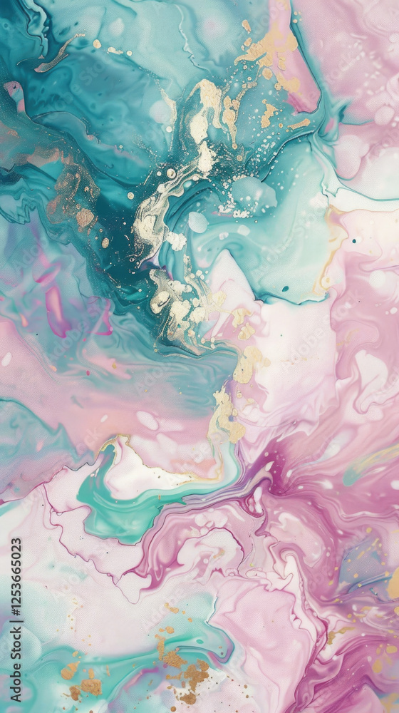 Fototapeta premium abstract alcohol ink marble colorful and gold background art