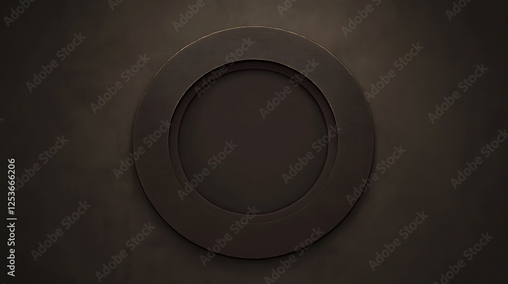 Dark round frame on wall, mockup Dark round frame on wall, mockup