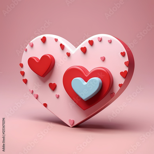 red hearts on white background