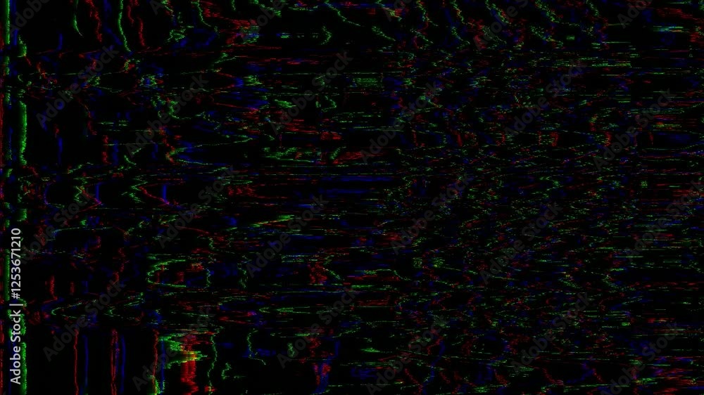 Digital glitch background animation showing rgb signal loss