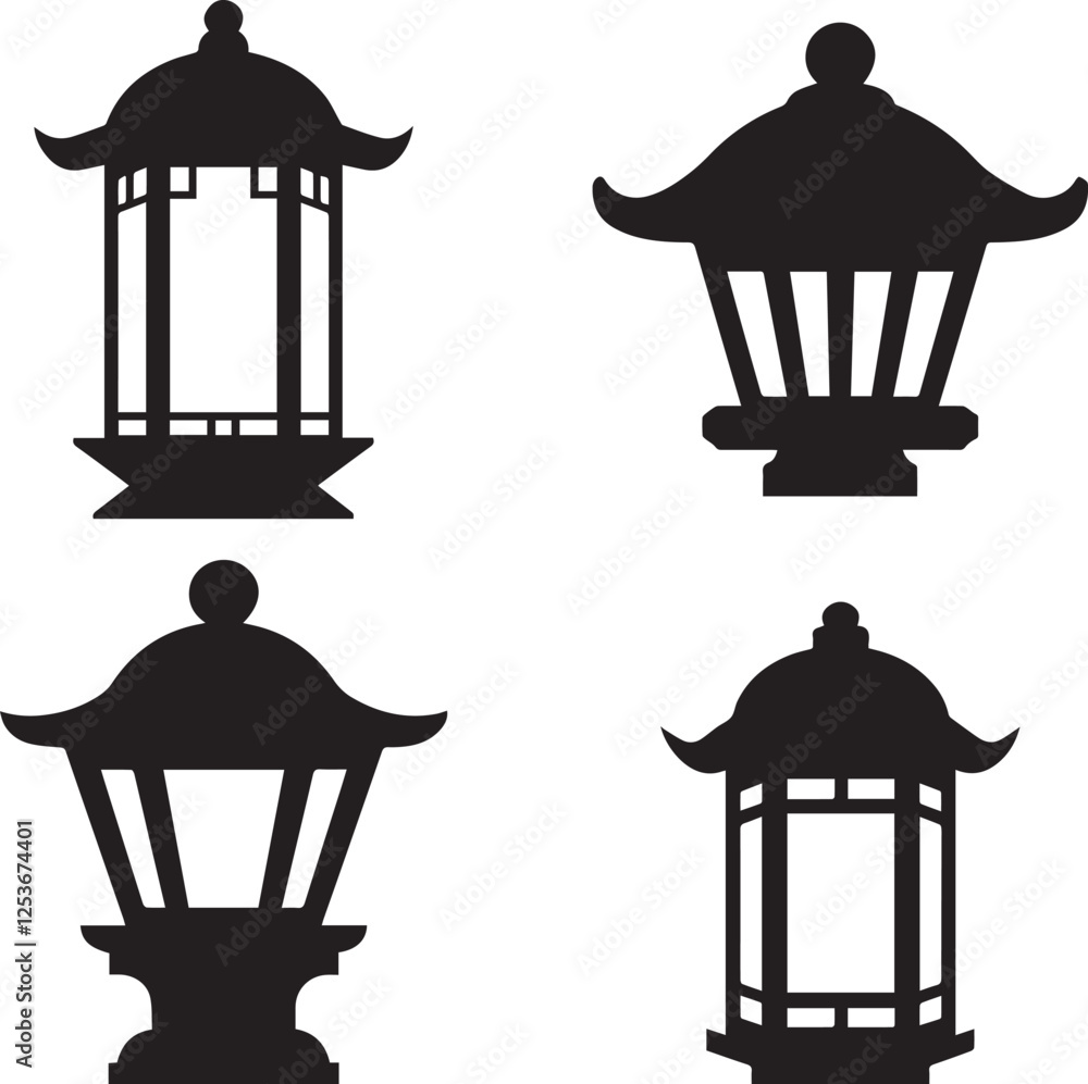 Silhouette Designs of Lanterns Silhouette Designs of Lanterns