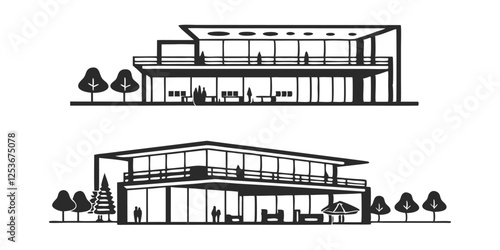3D Rendering of a Modern Restaurant and Mall – Architectural Visualization

