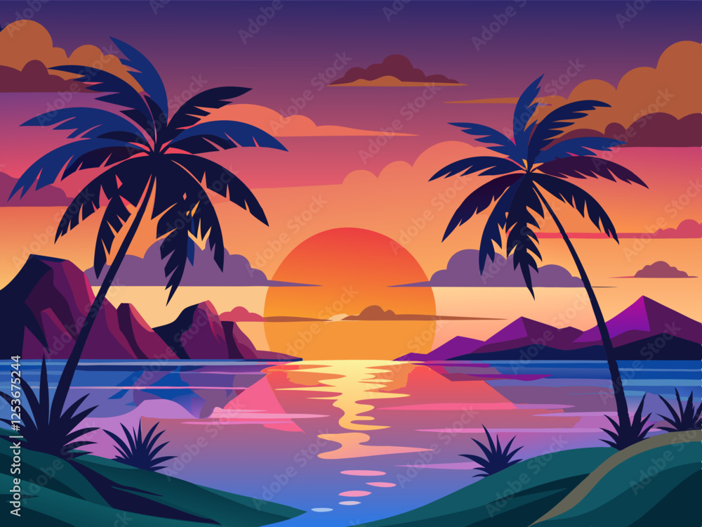 Obraz premium Playa Islas Icono de la Naturaleza: Vector para Aplicaciones Web y Móviles