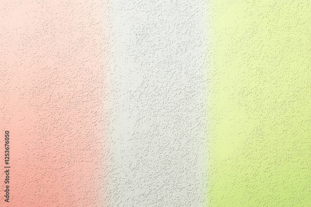Fototapeta premium Soft pastel color blocks, Textured paper background, Vertical stripes, Muted tones, Minimalist design, Gentle gradient, Peachy pink, Light gray, Pale yellow-green, Subtle texture, Abstract composition