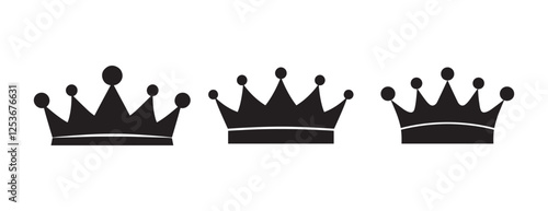 vector of black silhouette of crown