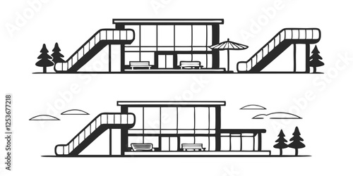 3D Rendering of a Modern Restaurant and Mall – Architectural Visualization

