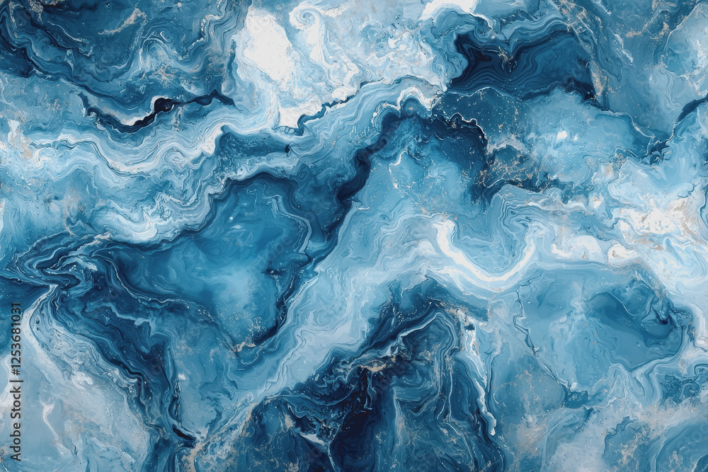 Naklejka premium Blue and white marble background with natural patterns and textures for design and art projects