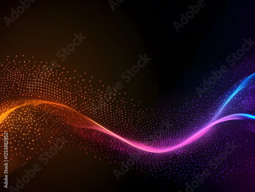 vibrant digital soundwave glowing in neon colors against dark background