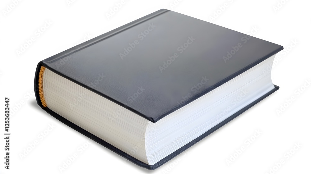 Thick Dark Blue Hardcover Book Isolated on White Background Thick Dark Blue Hardcover Book Isolated on White Background