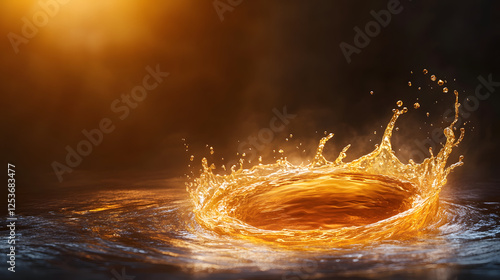 Wallpaper Mural glowing whirlpool of bold yellow and deep orange splashes in water Torontodigital.ca