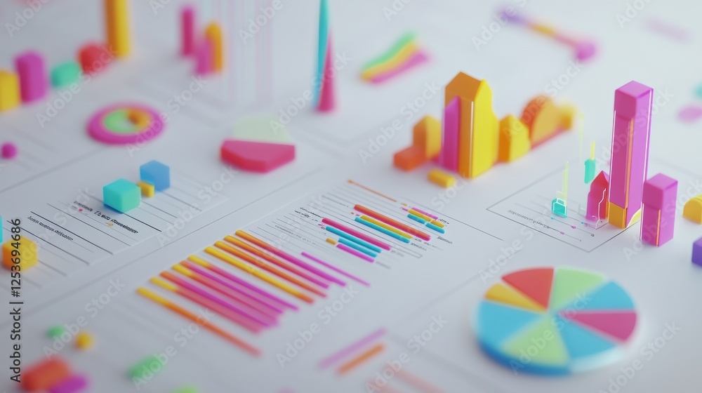 Data-driven marketing insights with interactive charts and graphs, on a clean white backdrop Data-driven marketing insights with interactive charts and graphs, on a clean white backdrop