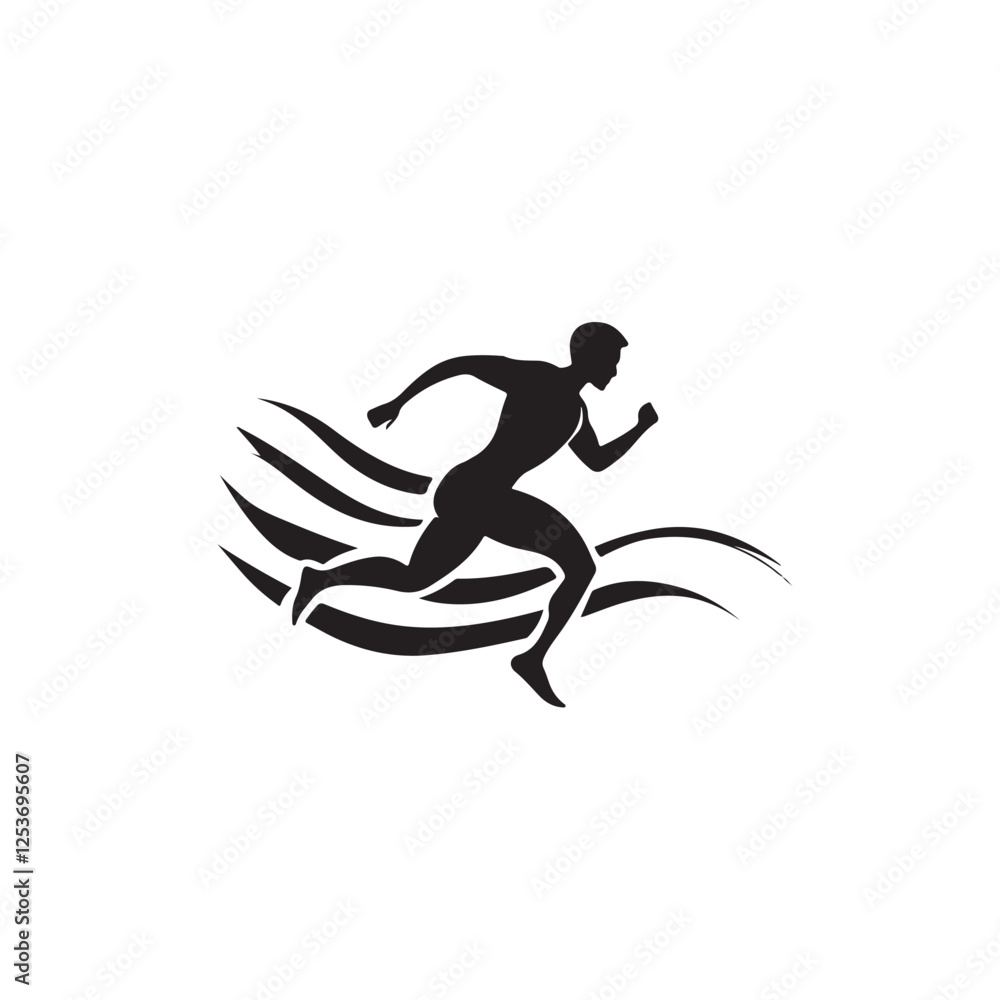 Minimalist Runner Silhouette for Logo Use – Vector Illustration Minimalist Runner Silhouette for Logo Use – Vector Illustration