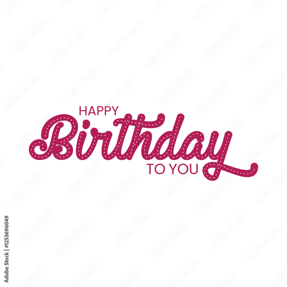 Fototapeta premium Beautiful Happy Birthday text vector, Happy Birthday text template, Happy Birthday to You Logo Design, Handwritten Happy Birthday 